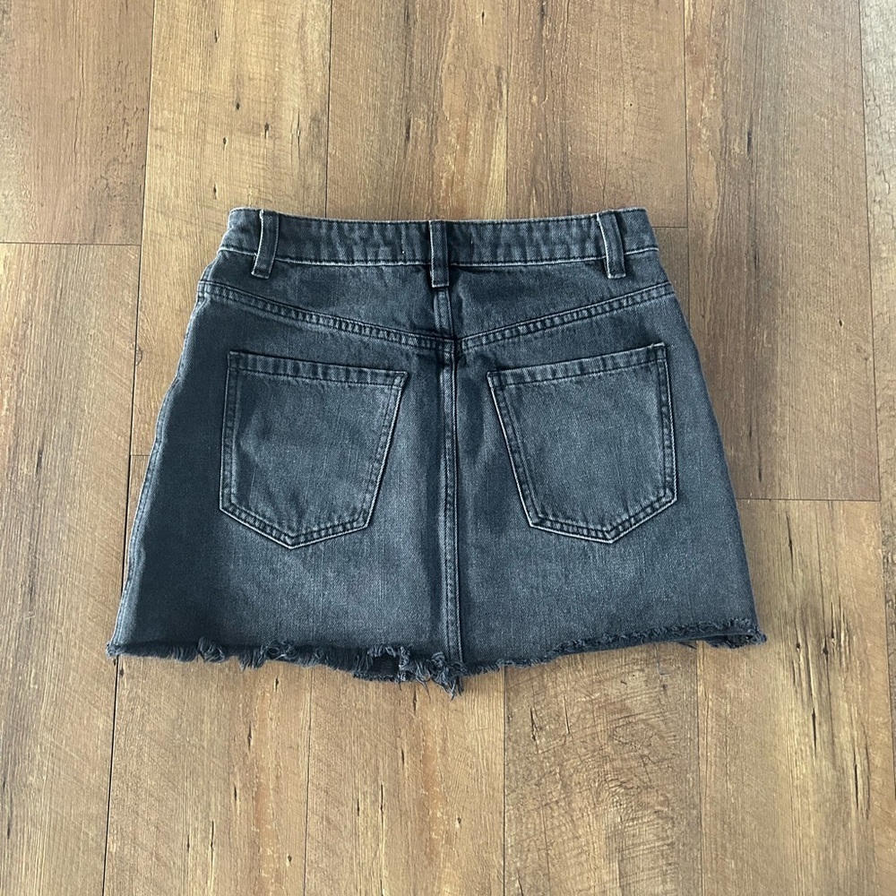 Free People We The Free Black Denim Zip front Mini Skirt Size 26 (US 2) - Picture 10 of 10